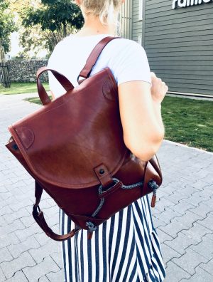 Womens leather backpack